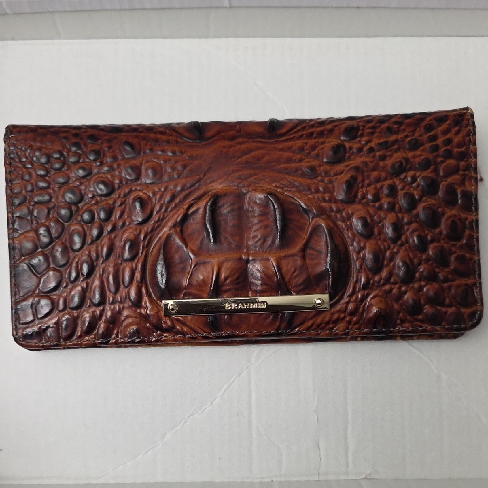 Brahmin Brown Croc-Embossed Wallet
